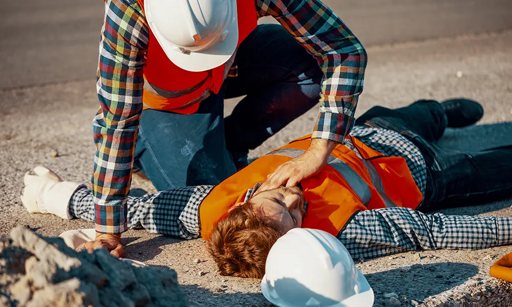 roadwork construction worker injured in accident - collinsville il